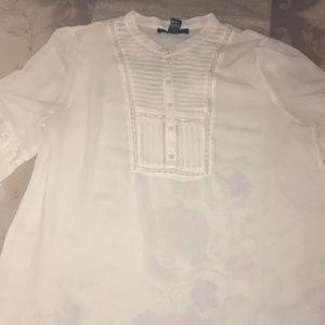White long sleeve top